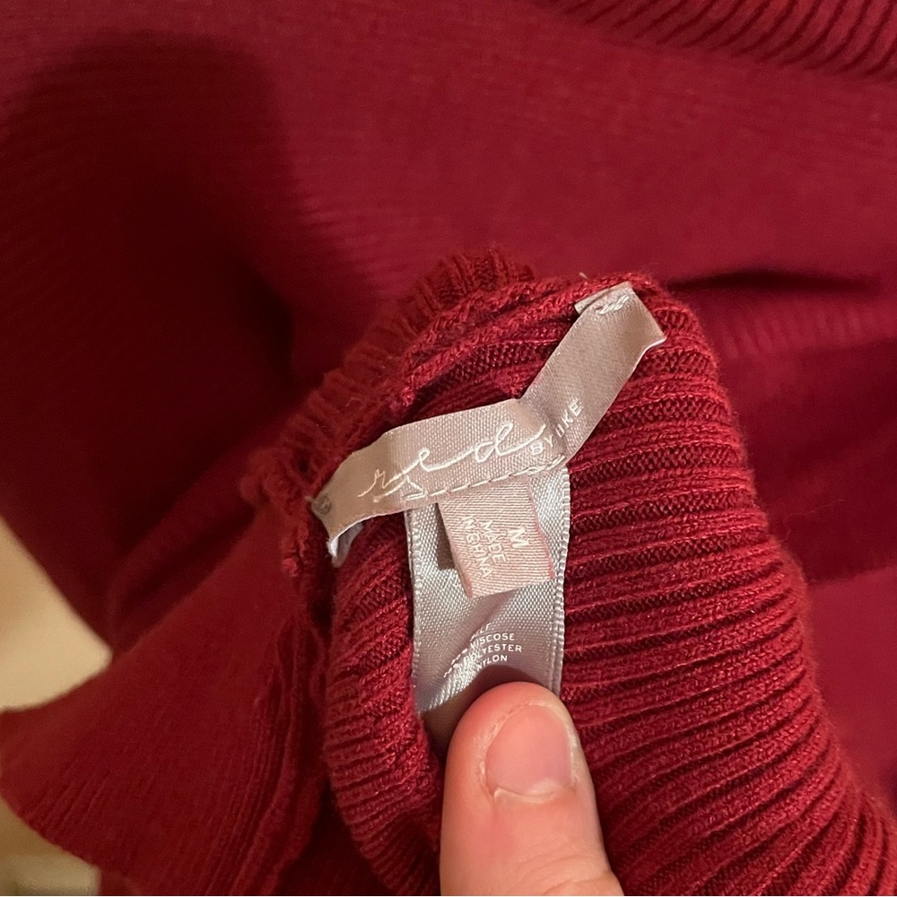 Red by BKE Turtleneck Sweater in Cabernet - Picture 7 of 7